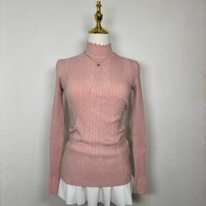 s. christina cashmere pink ribbed sweater knit coquette balletcore‎ cottagecore